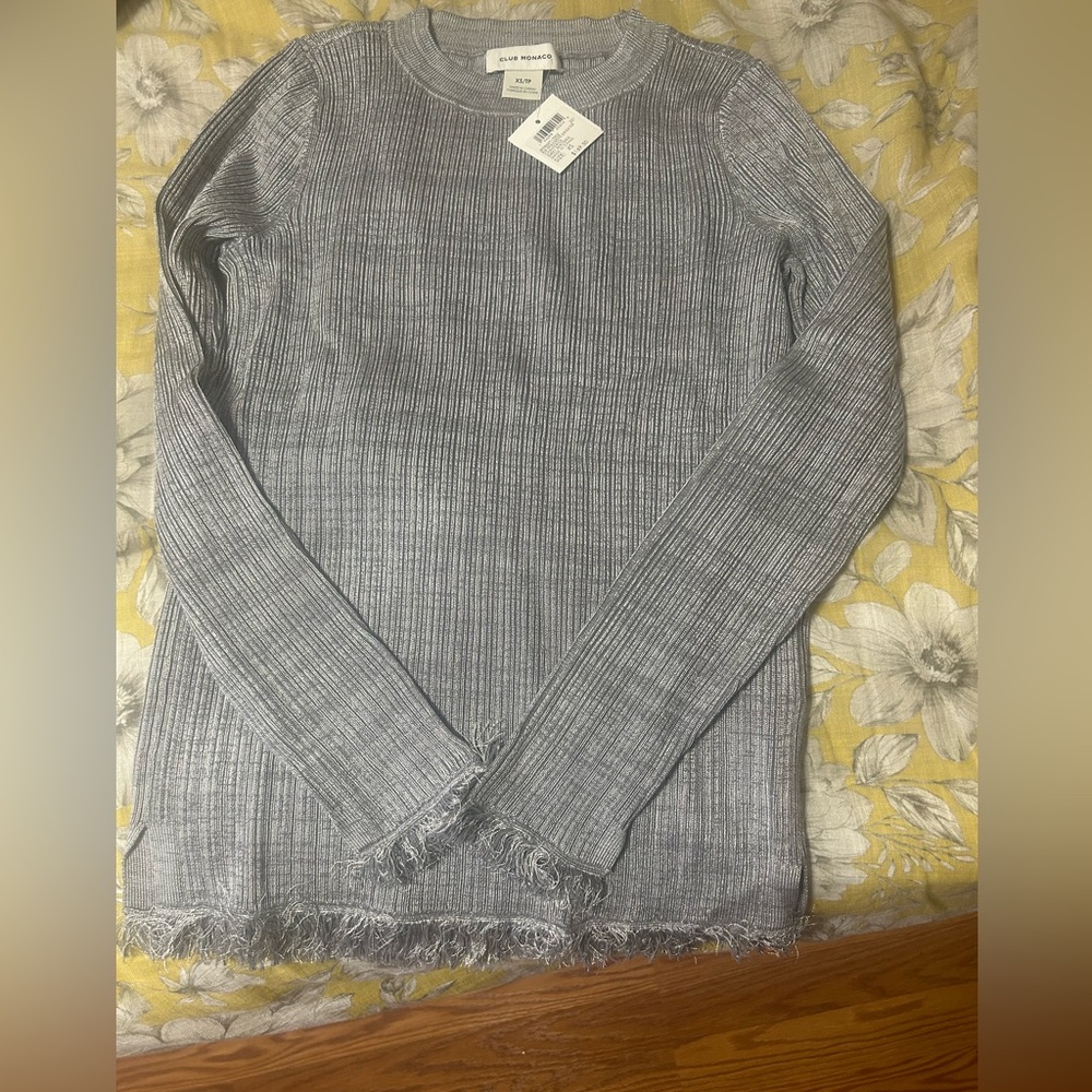 Club Monaco fringe sweater brand new with tags